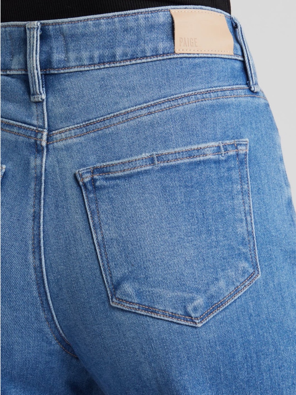 Paige Anessa high waist raw hem wide leg jeans - Picture 4 of 7